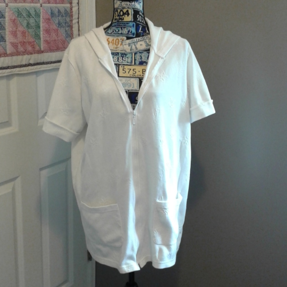 Hooded swim suit cover-up